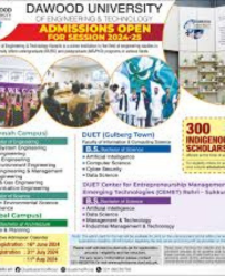 Dawood University of Engineering and Technology New Admissions Fall 2024