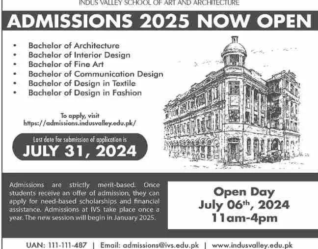 Indus Valley School of Arts and Architecture New Admissions Fall 2024 (2)
