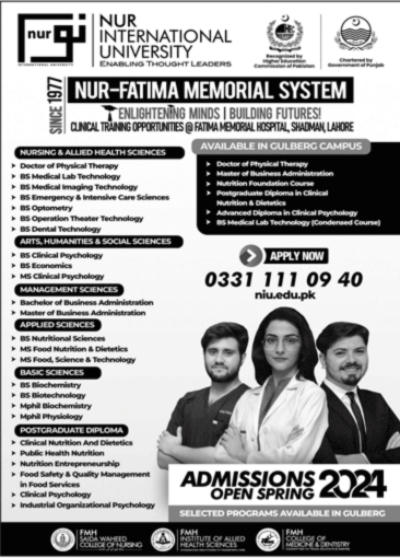 Nur International University New Admissions Open Fall 2024 (2)