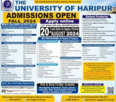 University of Haripur UOH New Admissions Open Fall 2024